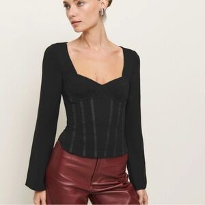 Reformation Amina Top in black, new with tag